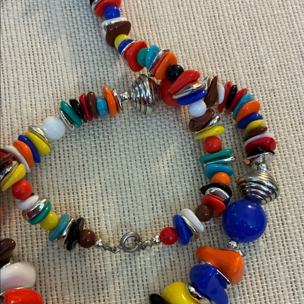 Colorful Beaded vintage 28”Necklace